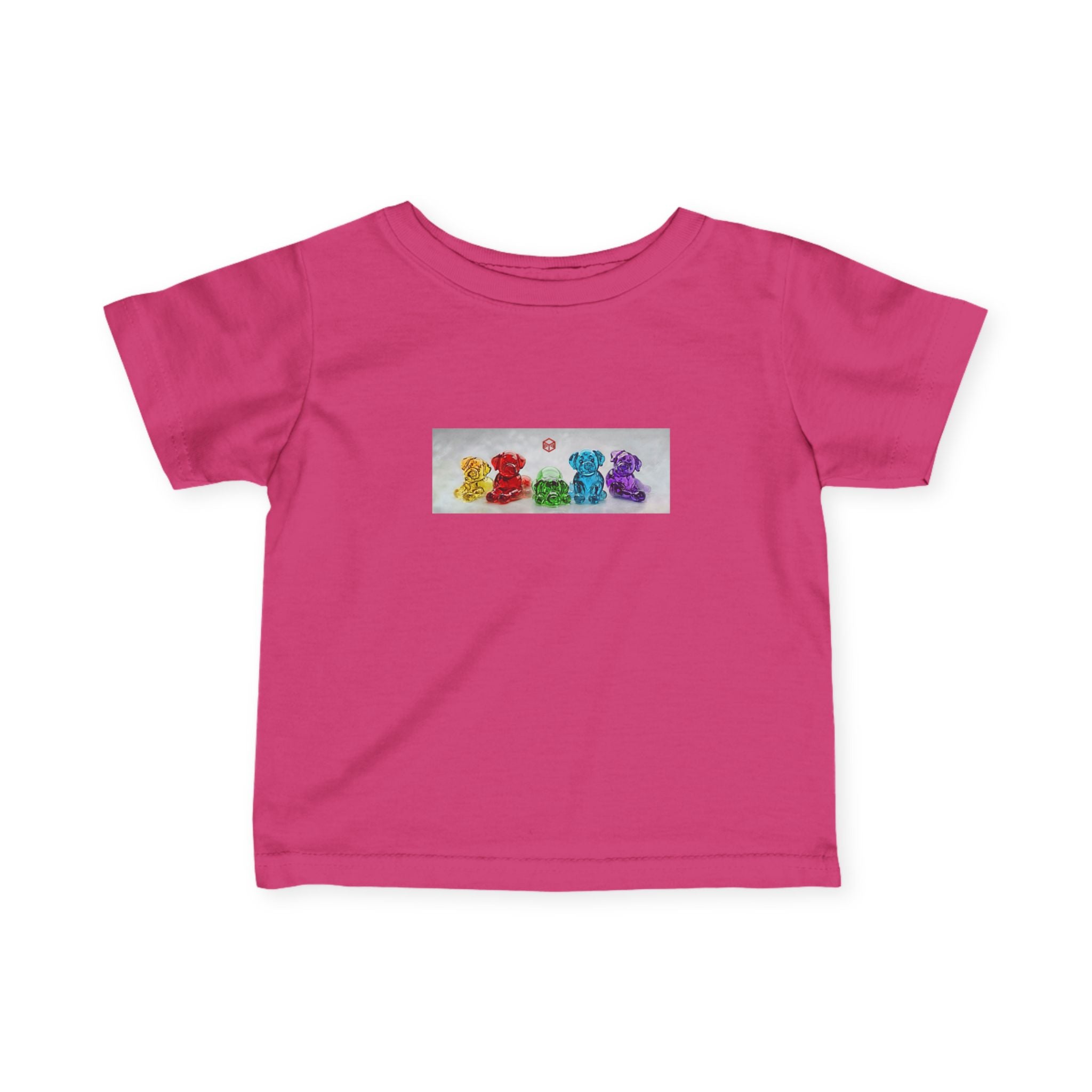 Infant T‑Shirt with Rainbow Gummy Bears Graphic — Cute Baby Tee for Baby Shower & Birthday