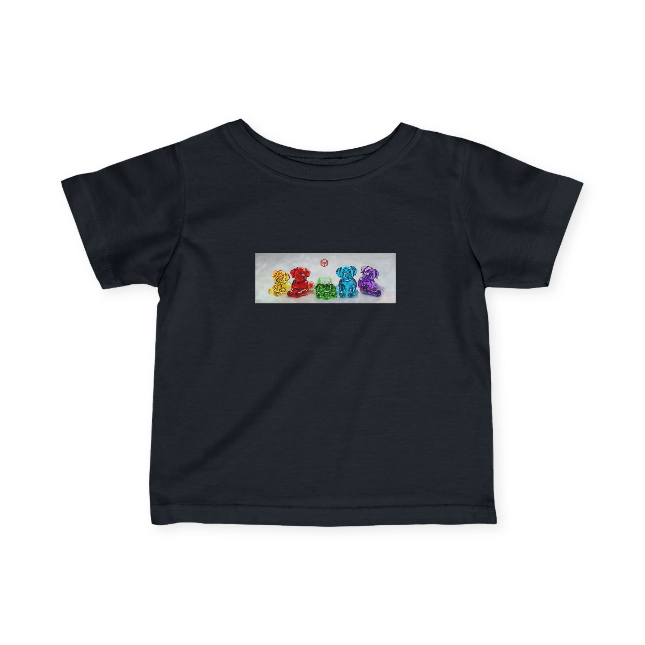 Infant T‑Shirt with Rainbow Gummy Bears Graphic — Cute Baby Tee for Baby Shower & Birthday