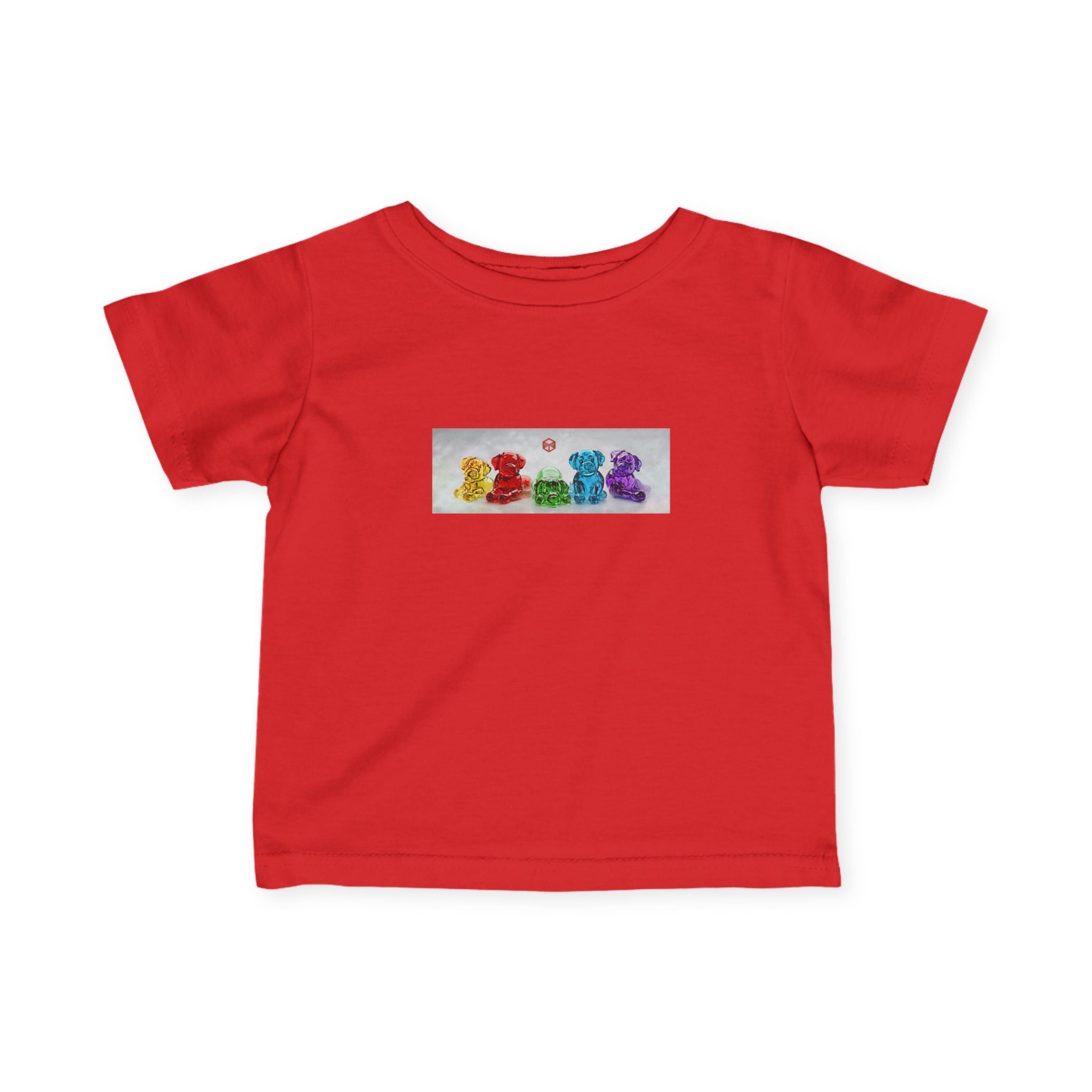 Infant T‑Shirt with Rainbow Gummy Bears Graphic — Cute Baby Tee for Baby Shower & Birthday