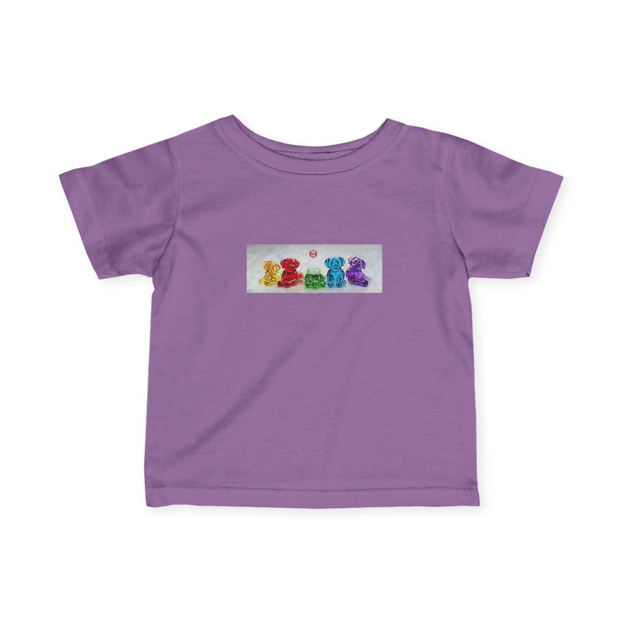 Infant T‑Shirt with Rainbow Gummy Bears Graphic — Cute Baby Tee for Baby Shower & Birthday