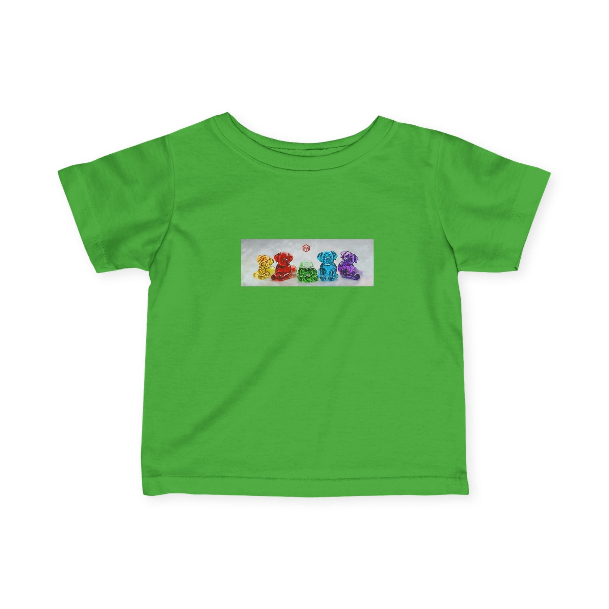 Infant T‑Shirt with Rainbow Gummy Bears Graphic — Cute Baby Tee for Baby Shower & Birthday
